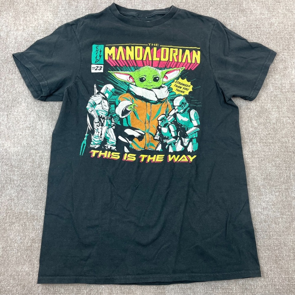 Star Wars Fifth Sun The Mandalorian T Shirt Mens Small Black Graphic Print Tee